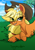 Size: 854x1234 | Tagged: safe, artist:prismspark, derpibooru exclusive, imported from derpibooru, applejack, earth pony, pony, bedroom eyes, cowboy hat, cute, ear fluff, eye clipping through hair, eyebrows, eyebrows visible through hair, female, flower, flower in hair, hat, jackabetes, lip bite, looking at you, lying in grass, mare, prone, solo