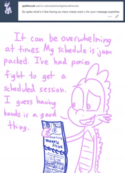 Size: 1280x1767 | Tagged: safe, artist:adorkabletwilightandfriends, imported from derpibooru, spike, dragon, ask adorkable twilight, ask adorkable twilight and friends, ask, car, male, schedule, solo, tumblr