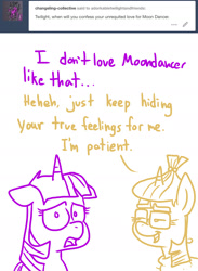Size: 1280x1751 | Tagged: safe, artist:adorkabletwilightandfriends, imported from derpibooru, moondancer, twilight sparkle, pony, ask adorkable twilight, ask adorkable twilight and friends, ask, tumblr