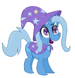 Size: 725x753 | Tagged: safe, artist:lil miss jay, imported from derpibooru, trixie, animated, cape, chibbers, chibi, clothes, cute, dancing, diatrixes, female, hat, heart eyes, simple background, solo, transparent background, trixie's cape, trixie's hat, wingding eyes