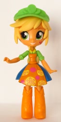 Size: 653x1300 | Tagged: safe, artist:whatthehell!?, imported from derpibooru, applejack, equestria girls, boots, clothes, doll, equestria girls minis, hat, irl, photo, shoes, skirt, toy