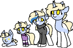 Size: 486x323 | Tagged: safe, artist:nootaz, imported from derpibooru, oc, oc only, oc:nootaz, pony, unicorn, age progression, baby, baby pony, clothes, freckles, simple background, smiling, transparent background