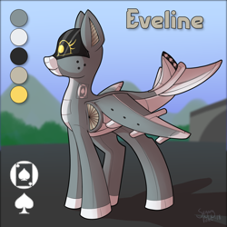 Size: 1536x1536 | Tagged: safe, artist:sugaryviolet, imported from derpibooru, oc, oc only, oc:eveline, original species, plane pony, pony, commission, harrier, plane, reference sheet, solo