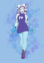 Size: 1536x2173 | Tagged: safe, artist:kutekiki, imported from derpibooru, rarity, twi'lek, clothes, crossover, dress, female, simple background, solo, species swap, star wars