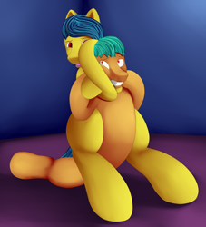 Size: 5000x5500 | Tagged: safe, artist:einboph, imported from derpibooru, oc, oc only, pony, absurd resolution, female, headlock, male, mare, ponies, sleeper hold, sports, stallion, submission hold, wrestling