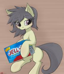 Size: 2016x2328 | Tagged: safe, artist:orang111, imported from derpibooru, oc, oc only, oc:gawul, earth pony, pony, female, gift art, jello, mare, solo
