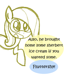 Size: 468x543 | Tagged: safe, artist:lilboulder-cloudsdalefillies, imported from derpibooru, fluttershy, pony, female, filly, filly fluttershy, implied rainbow dash, simple background, sketch, speech bubble, white background, younger