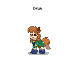 Size: 400x400 | Tagged: safe, imported from derpibooru, oc, oc:kala, earth pony, fox, fox pony, hybrid, original species, pony, pony town, clothes, foxgirl, kala, ponified, simple background, transparent background