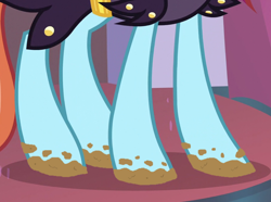 Size: 718x534 | Tagged: safe, artist:thedarkpony, edit, edited screencap, imported from derpibooru, screencap, sassy saddles, pony, unicorn, female, hooves, legs, mare, mud, mud edit, muddy, pictures of legs, solo