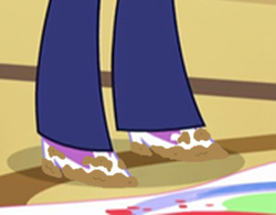 Size: 382x298 | Tagged: safe, artist:thedarkpony, edit, edited screencap, imported from derpibooru, screencap, princess luna, a banner day, equestria girls, clothes, legs, mud, mud edit, muddy, muddy shoes, pictures of legs, shoes, vice principal luna