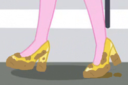 Size: 384x255 | Tagged: safe, artist:thedarkpony, edit, edited screencap, imported from derpibooru, screencap, princess cadance, equestria girls, clothes, dean cadance, legs, mud, mud edit, muddy, muddy shoes, pictures of legs, shoes