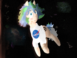 Size: 4000x3000 | Tagged: safe, artist:sapphmod, imported from derpibooru, oc, oc:earth-chan, earth pony, pony, bandaid, clothes, female, literally an earth pony, nasa, ponified, space