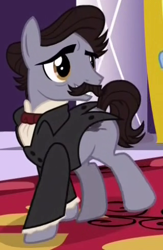 Size: 320x490 | Tagged: safe, imported from derpibooru, screencap, mayor baltimare, earth pony, a royal problem, cropped, edgar allan poe, male, solo, stallion, walking