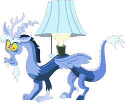 Size: 8066x6663 | Tagged: safe, artist:punzil504, imported from derpibooru, discord, draconequus, three's a crowd, trade ya, absurd resolution, blue flu, discord lamp, flu, lamp, male, object, simple background, solo, transparent background, vector