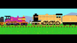 Size: 1280x720 | Tagged: safe, artist:sodorsiren productions, imported from derpibooru, applejack, sunset shimmer, equestria girls, equestria girls series, forgotten friendship, holding hands, remake, style emulation, thomas the tank engine, thomas-fied, train