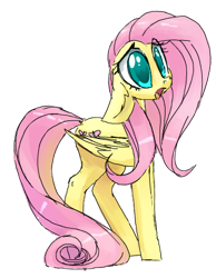 Size: 350x450 | Tagged: safe, artist:yoditax, artist:zapplebow, derpibooru exclusive, edit, imported from derpibooru, fluttershy, pegasus, pony, big eyes, colored, cute, female, floppy ears, mare, open mouth, shyabetes, simple background, solo, transparent background