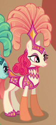 Size: 140x312 | Tagged: safe, imported from derpibooru, screencap, emerald flare, sunset circus, earth pony, pony, viva las pegasus, background pony, burlesque, burlesque dancers, clothes, costume, cropped, female, mare, offscreen character, show mares, showgirl