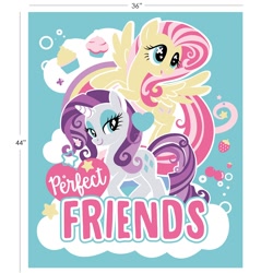 Size: 1500x1500 | Tagged: safe, imported from derpibooru, fluttershy, rarity, cupcake, cute, fabric, food, mlp refresh collection fabric, panel, perfect friends, stars