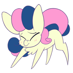 Size: 900x900 | Tagged: safe, artist:dragonpone, derpibooru exclusive, imported from derpibooru, bon bon, sweetie drops, earth pony, pony, 30 minute art challenge, adorabon, blushing, cheek fluff, chest fluff, cute, eyes closed, female, mare, missing cutie mark, nose wrinkle, simple background, solo, transparent background