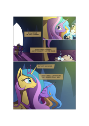 Size: 3541x5016 | Tagged: safe, artist:gashiboka, imported from derpibooru, princess gold lily, princess sterling, alicorn, pony, comic:recall the time of no return, bouquet, comic