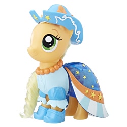 Size: 1500x1500 | Tagged: safe, imported from derpibooru, applejack, earth pony, pony, my little pony: the movie, boots, clothes, cowboy hat, dress, fashion style, hat, irl, jewelry, necklace, official, photo, see-through, shoes, simple background, solo, toy, white background