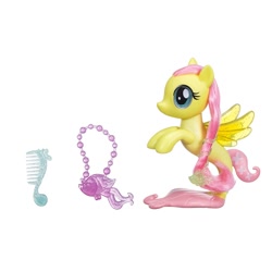 Size: 1500x1500 | Tagged: safe, imported from derpibooru, fluttershy, seapony (g4), my little pony: the movie, brushable, comb, female, irl, official, photo, seaponified, seapony fluttershy, simple background, solo, species swap, toy, white background