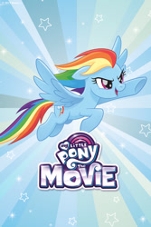 Size: 640x960 | Tagged: safe, imported from derpibooru, rainbow dash, my little pony: the movie, female, my little pony logo, official, phone wallpaper, solo, wallpaper