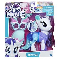 Size: 1500x1500 | Tagged: safe, imported from derpibooru, rarity, my little pony: the movie, box, clothes, dress, fashion style, irl, mask, official, photo, simple background, toy, white background