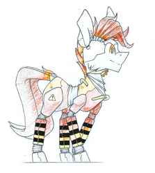 Size: 1590x1781 | Tagged: safe, artist:atomic8497, imported from derpibooru, oc, oc only, oc:oil hazard, pony, robot, robot pony, male, sketch, solo, stallion, traditional art