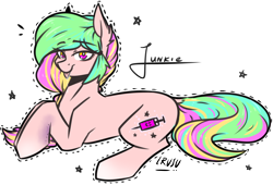 Size: 2976x2029 | Tagged: safe, artist:lrusu, imported from derpibooru, oc, oc only, oc:junkie, pony, drool, solo, tongue out