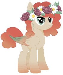 Size: 319x376 | Tagged: safe, artist:liszeueadopts, imported from derpibooru, oc, oc only, pegasus, pony, female, floral head wreath, flower, mare, pixel art, simple background, solo, transparent background