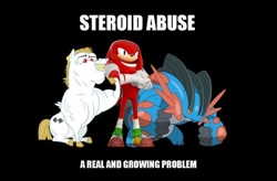 Size: 500x328 | Tagged: safe, imported from derpibooru, bulk biceps, caption, crossover, image macro, knuckles the echidna, mega swampert, meme, pokémon, sonic boom, sonic the hedgehog (series), steroids, text