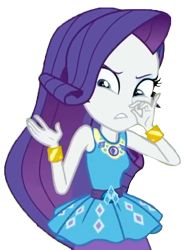 Size: 458x616 | Tagged: safe, artist:ktd1993, edit, edited screencap, imported from derpibooru, screencap, rarity, a queen of clubs, equestria girls, equestria girls series, clothes, dress, female, geode of shielding, holding nose, magical geodes, plugged nose, rarity is not amused, solo, unamused