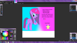 Size: 1915x1079 | Tagged: safe, artist:wonderschwifty, imported from derpibooru, oc, oc only, oc:wonder sparkle, paint.net, reference sheet, wip