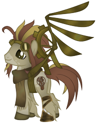 Size: 1548x2008 | Tagged: safe, artist:thecreativeenigma, imported from derpibooru, oc, oc only, pegasus, pony, artificial wings, augmented, clothes, goggles, male, mechanical wing, scarf, simple background, solo, stallion, steampunk, transparent background, wings