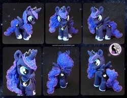 Size: 1486x1154 | Tagged: safe, artist:sycreich-crochet, imported from derpibooru, princess luna, alicorn, pony, amigurumi, crochet, female, irl, jewelry, mare, photo, plushie, regalia, solo, spread wings, wings