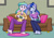 Size: 3507x2481 | Tagged: safe, artist:art-2u, imported from derpibooru, princess celestia, princess luna, gamer luna, two best sisters play, equestria girls, barefoot, blazer, carpet, commission, controller, couch, duo, equestrian females have smelly feet, feet, female, principal celestia, siblings, sisters, vice principal luna, video game