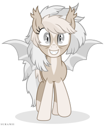 Size: 7183x8591 | Tagged: safe, artist:suramii, imported from derpibooru, oc, oc only, oc:cuddy, bat pony, pony, absurd resolution, bat pony oc, coat markings, female, happy, looking at you, mare, simple background, smiling, socks (coat marking), socks (coat markings), solo, transparent background