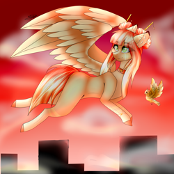 Size: 3000x3000 | Tagged: safe, artist:shirooxs, imported from derpibooru, oc, oc only, oc:lyshuu, bird, pegasus, pony, female, flying, high res, mare, solo