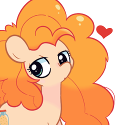 Size: 1000x1000 | Tagged: safe, artist:turtlefarminguy, imported from derpibooru, pear butter, earth pony, pony, female, floating heart, heart, mare, simple background, solo, tired, transparent background