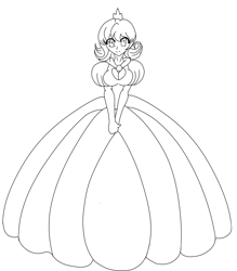 Size: 2800x3200 | Tagged: safe, artist:darkduskshine, artist:escafa, artist:spawnfan, imported from derpibooru, princess luna, human, clothes, cute, digitized, dress, female, gown, humanized, lineart, s1 luna, solo