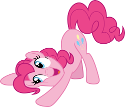 Size: 3522x3000 | Tagged: safe, artist:cloudy glow, artist:cloudyglow, imported from derpibooru, pinkie pie, earth pony, pony, castle sweet castle, .ai available, face down ass up, female, mare, open mouth, simple background, solo, transparent background, vector