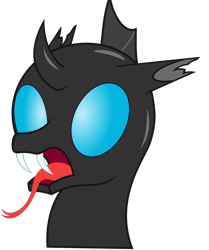 Size: 4960x5935 | Tagged: safe, artist:waveywaves, imported from derpibooru, changeling, absurd resolution, simple background, solo, tongue out, transparent background, vector
