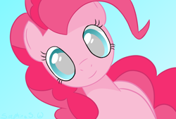 Size: 1600x1080 | Tagged: dead source, safe, artist:saphire-systrine, imported from derpibooru, pinkie pie, pony, cute, female, looking at you, no pupils, solo