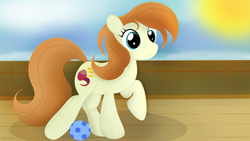 Size: 3840x2160 | Tagged: safe, artist:startledflowerpony, imported from derpibooru, agua fresca, lily peel, earth pony, pony, once upon a zeppelin, ball, female, high res, mare, solo