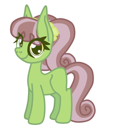 Size: 714x800 | Tagged: safe, artist:casanova-mew, imported from derpibooru, oc, oc only, oc:mountain salt, earth pony, pony, female, filly, magical lesbian spawn, offspring, parent:limestone pie, parent:tree hugger, parents:limehugger, simple background, solo, white background