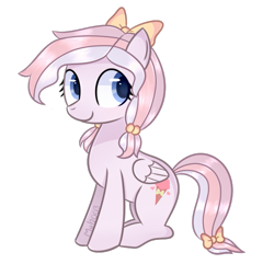 Size: 623x600 | Tagged: safe, artist:mel2003, imported from derpibooru, oc, oc only, pegasus, pony, bow, female, hair bow, mare, simple background, sitting, solo, transparent background