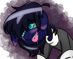 Size: 769x627 | Tagged: safe, artist:askhypnoswirl, imported from derpibooru, oc, oc only, earth pony, pony, abstract background, drunk bubbles, earth pony oc, open mouth, swirly eyes