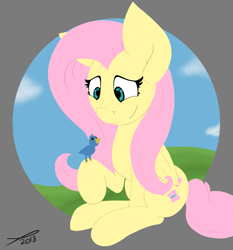 Size: 2295x2465 | Tagged: safe, artist:platenjack, imported from derpibooru, fluttershy, bird, female, solo