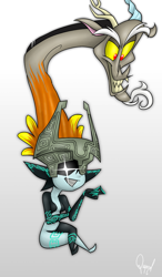 Size: 1080x1850 | Tagged: safe, artist:quynzel, imported from derpibooru, discord, crossover, midna, the legend of zelda, the legend of zelda: twilight princess